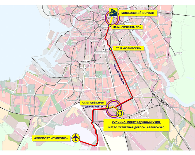 Карта пулково московский вокзал